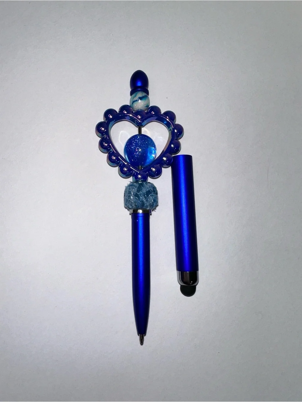 STYLUS PEN - Blue Heart-Topped Decorative